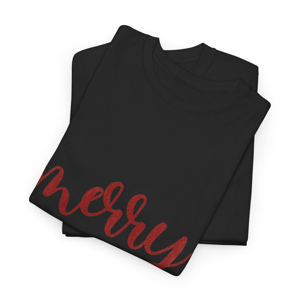 Merry Script Tee — Red Bow Christmas Holiday T‑Shirt