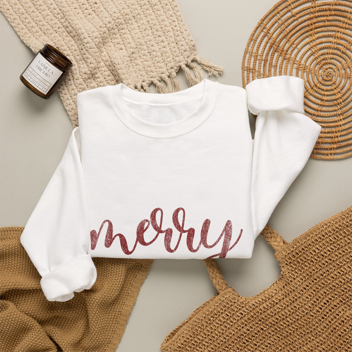 Merry Script Crewneck Sweatshirt